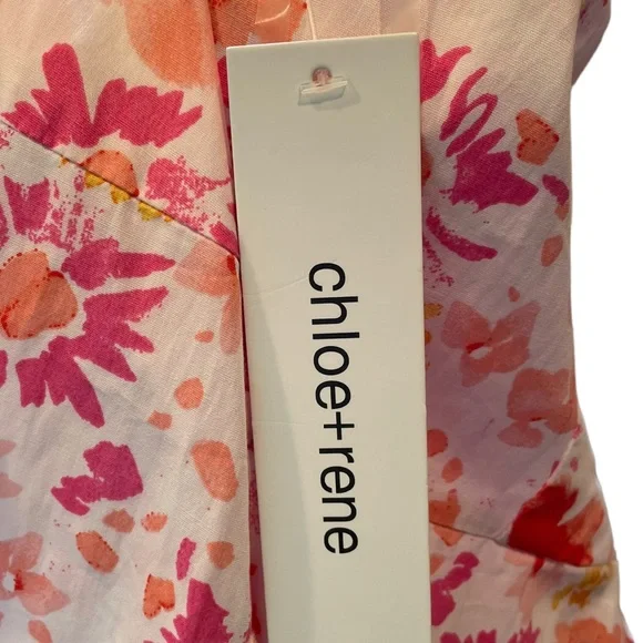 NEW Chloe + Rene White Pink Boho Hippie Earthy Preppy Artsy Floral Maxi Dress - Picture 7 of 7